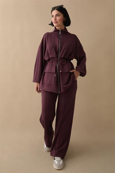 Çift Cep Biyeli Mürdüm Oysho Takım