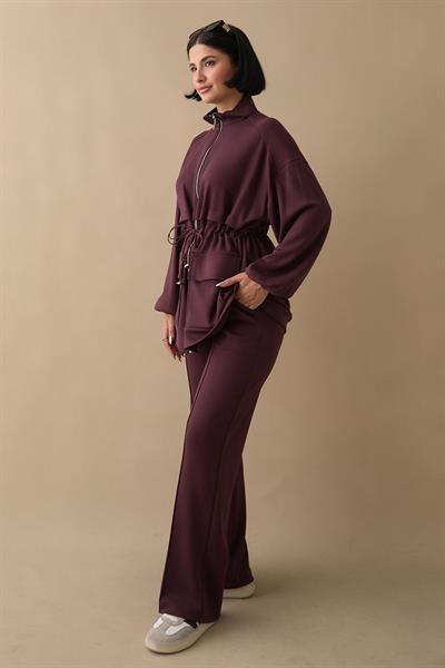 Çift Cep Biyeli Mürdüm Oysho Takım