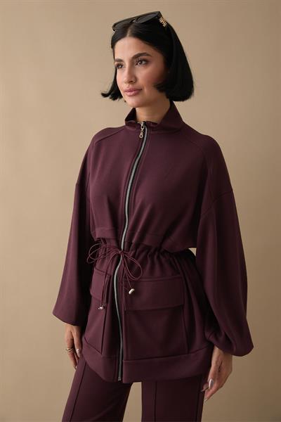 Çift Cep Biyeli Mürdüm Oysho Takım