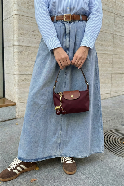 Çift Cep Kloş Mavi Kot Etek