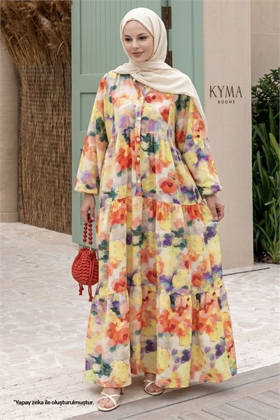Dalia Sarı Mango Elbise