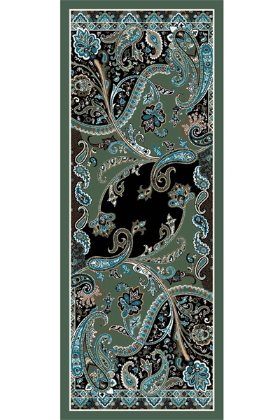 Damla Motif Desenli Haki Soft Pamuk Şal