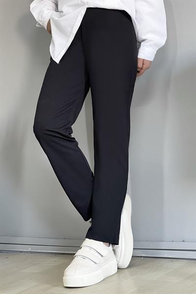 Dar Paça Düz Pantolon - Siyah
