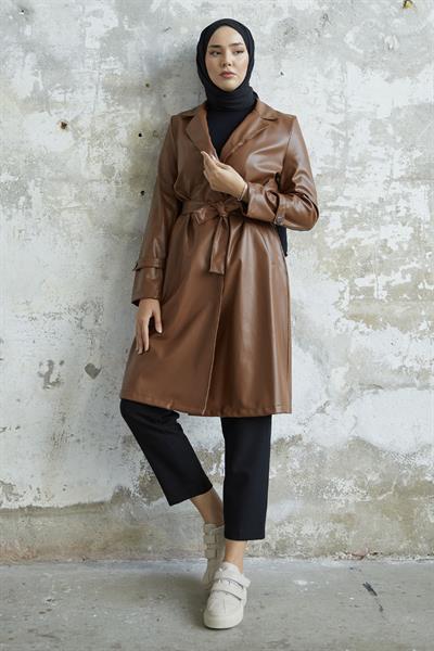 Darina Kuşaklı Deri Taba Trenç