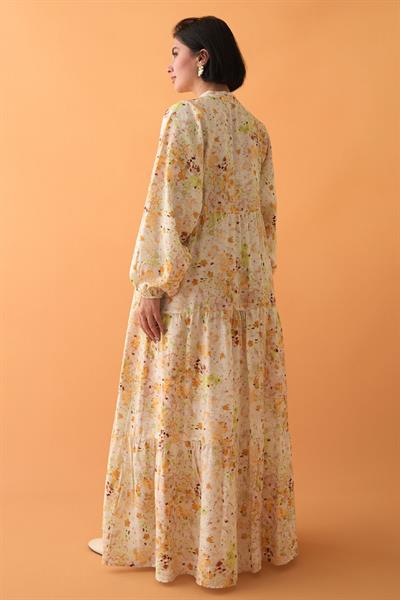 Defne Çiçeği Sarı Mango Elbise