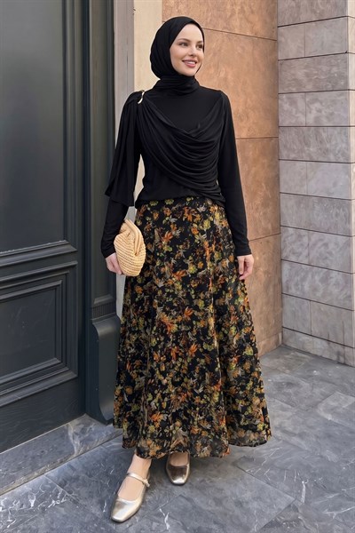 Desenli Etekli Turuncu Yoryo Takım