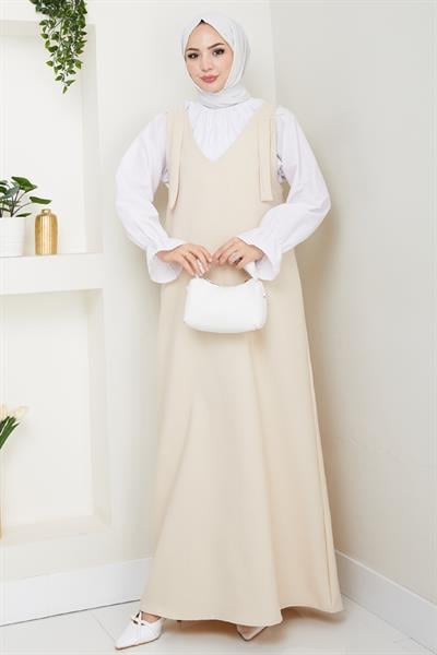 Double Krep Jile Taş Elbise