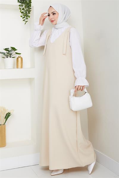 Double Krep Jile Taş Elbise