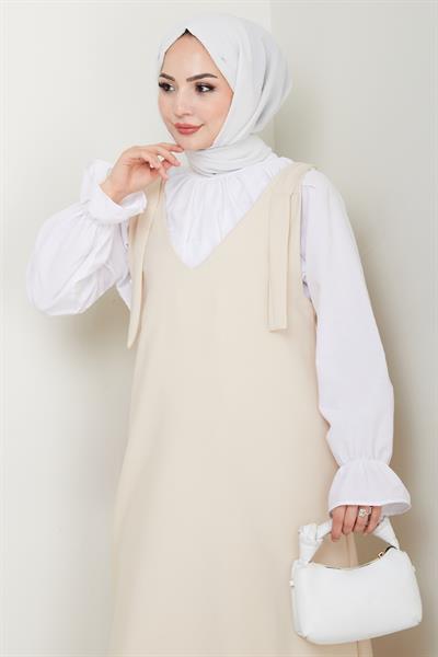 Double Krep Jile Taş Elbise