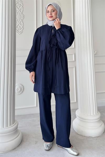 Düğümlü Salaş Koyu Lacivert Takım
