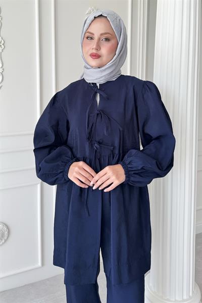 Düğümlü Salaş Koyu Lacivert Takım
