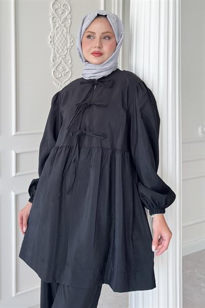 Düğümlü Salaş Siyah Takım