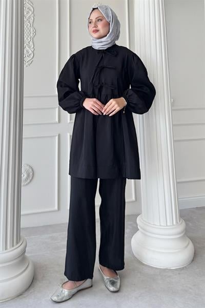 Düğümlü Salaş Siyah Takım