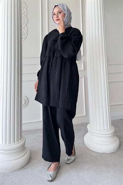 Düğümlü Salaş Siyah Takım