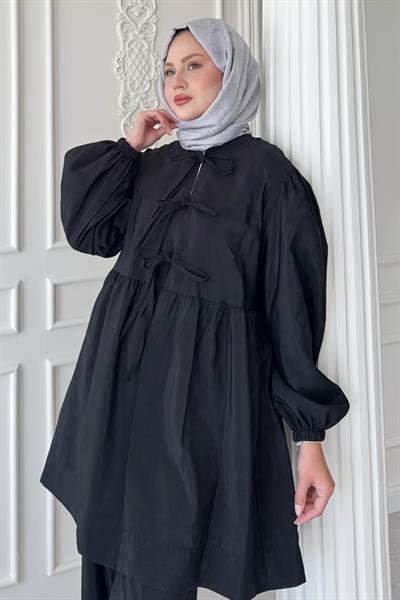 Düğümlü Salaş Siyah Takım