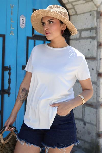 Düz Basic Tişört Beyaz