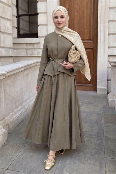 Eteği Dikişli İkili Haki Takım