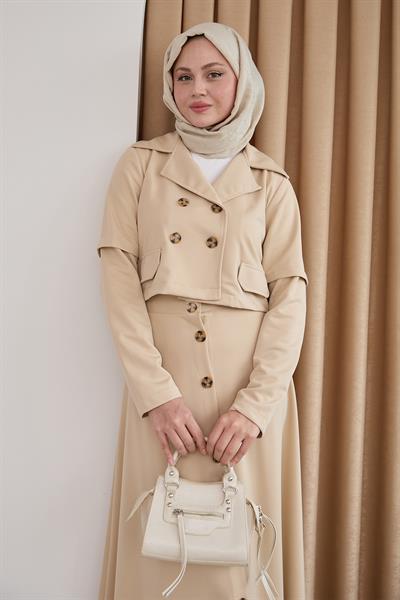 Eteği Düğmeli Taş İkili Takım