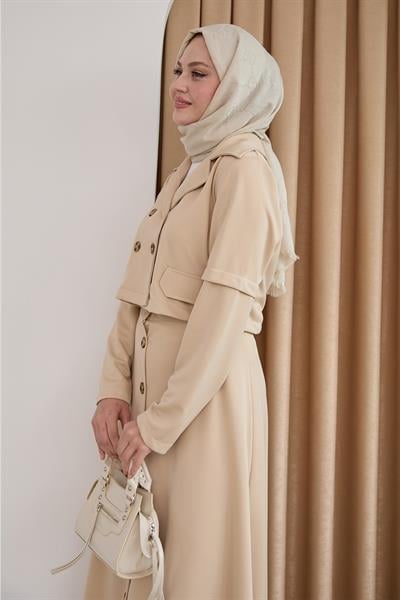 Eteği Düğmeli Taş İkili Takım