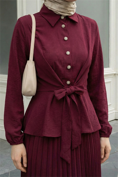 Eteği Piliseli Bordo Takım