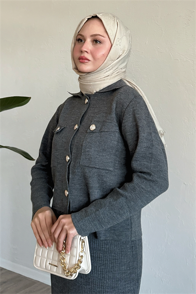 Etekli Ceketli Antrasit Takım