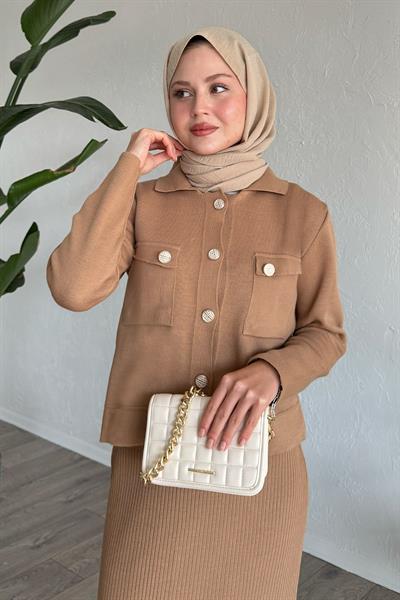 Etekli Ceketli Camel Takım
