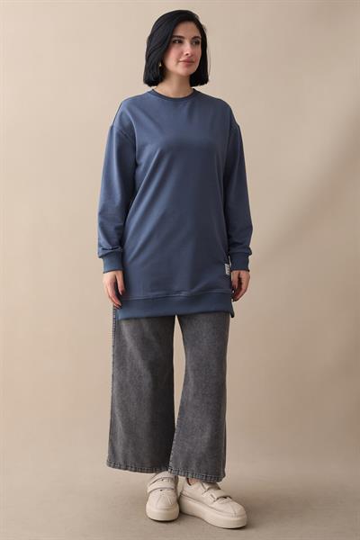 Etiket Detay Basic Gri Tunik