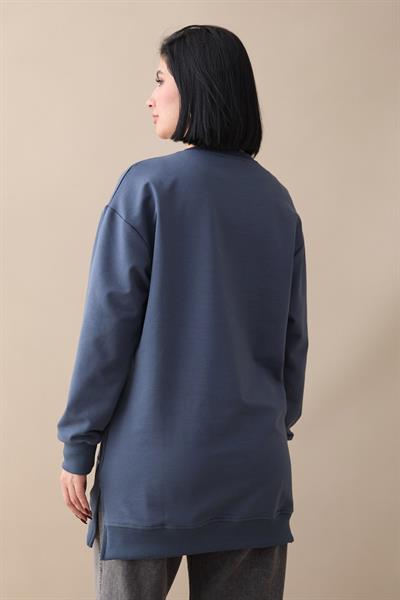 Etiket Detay Basic Gri Tunik