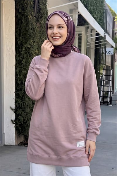 Etiket Detay Basic Gül Kurusu Tunik