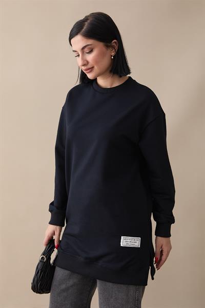 Etiket Detay Basic Lacivert Tunik