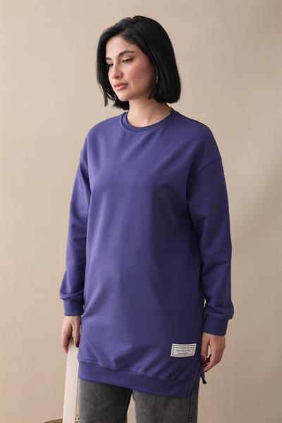 Etiket Detay Basic Mor Tunik