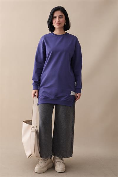 Etiket Detay Basic Mor Tunik