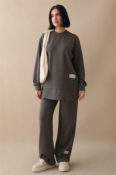 Etiket Detaylı Haki Oysho Takım