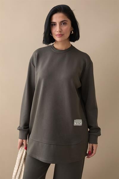 Etiket Detaylı Haki Oysho Takım