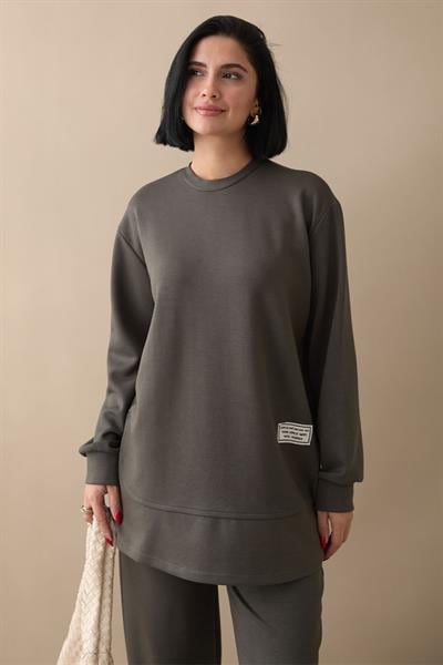 Etiket Detaylı Haki Oysho Takım