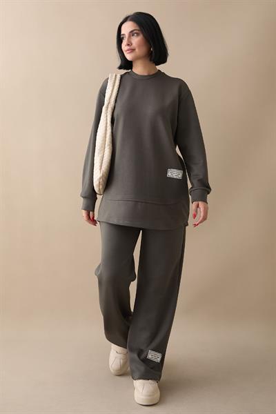 Etiket Detaylı Haki Oysho Takım