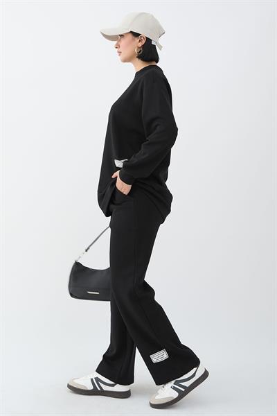 Etiket Detaylı Siyah Oyşo Takım