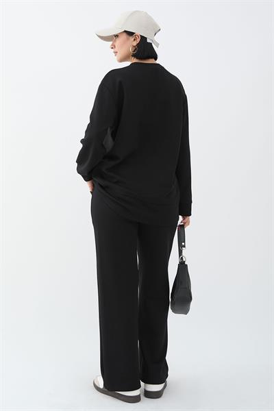Etiket Detaylı Siyah Oyşo Takım