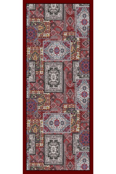Etnik Desen Bordo Soft Pamuk Şal