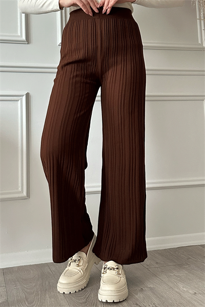 Fitilli Acı Kahve Triko Pantolon