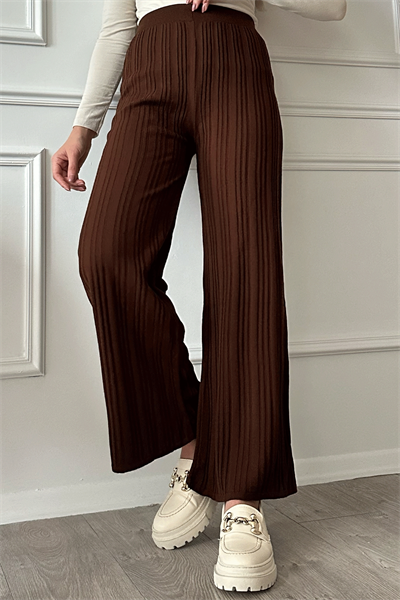 Fitilli Acı Kahve Triko Pantolon