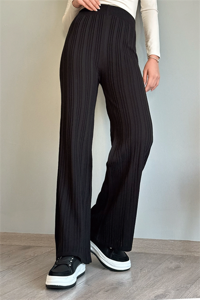 Fitilli Siyah Triko Pantolon