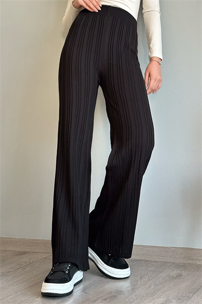 Fitilli Siyah Triko Pantolon