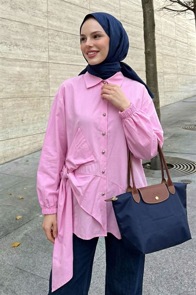 Fiyonklu Pudra Gömlek