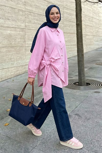 Fiyonklu Pudra Gömlek