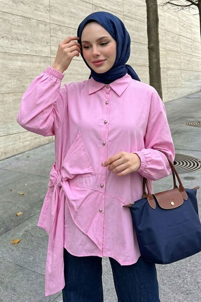 Fiyonklu Pudra Gömlek