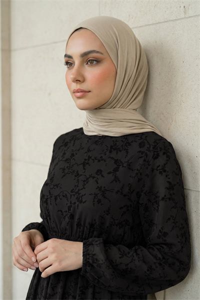 Flok Tül Siyah Elbise