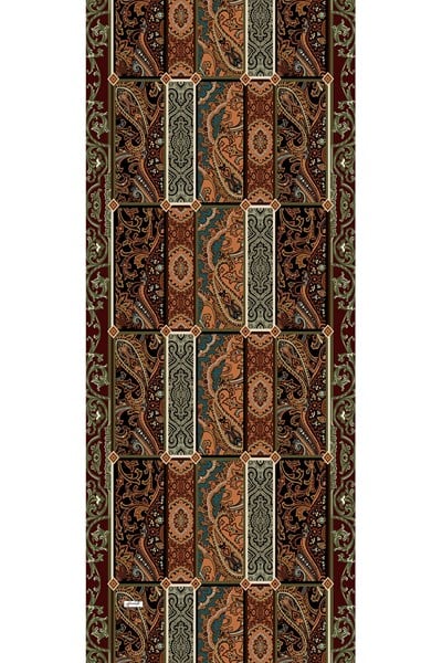 Floral Etnik Desenli Kiremit Soft Pamuk Şal