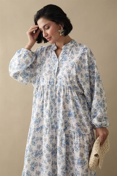 Frezya Mavi Mango Elbise