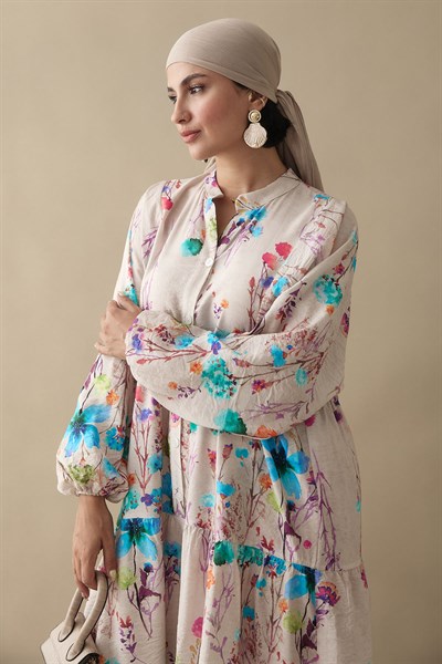 Gardenya Mavi Mango Elbise